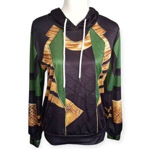 AVENGERS LOKI HOODIE GREEN & BLACK SZ.XL EUC